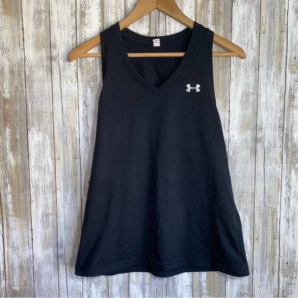 Under Armor Black Fitted V Neck Tank - Picture 1 of 5